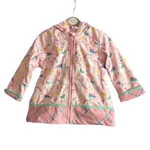 Stephen Joseph Baby Girls Toddler Pink Unicorn Raincoat Jacket Size 2T